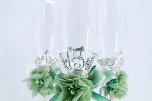 Enchanted Quinceanera Toasting Glasses - Custom Crafted for Your Toast of a Lifetime